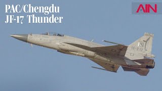 PACChengdu JF17 Thunder Displays Maneuvers at Dubai Airshow – AIN [upl. by Kant]