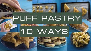 10 Different Ways of Folding Puff Pastry  Recipe ideas [upl. by Llenet232]