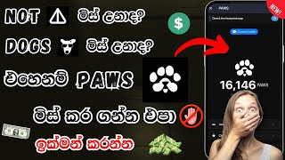 PAWS Airdrop Sinhala Guide  Telegram Airdrop Claim amp Wallet Connect E  Money pawsairdrop crypto [upl. by Oibaf]