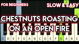 MICHAEL BUBBLE  CHESTNUTS ROASTING ON AN OPEN FIRE  SLOW amp EASY PIANO TUTORIAL [upl. by Niela]