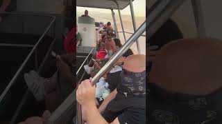 Tourists Flee Greek Wildfires by Boat [upl. by Assilana38]