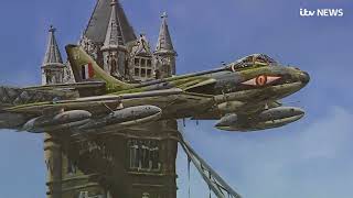 RAF pilot remembers flying Hawker Hunter jet through Tower Bridge  ITV News [upl. by Hseyaj]