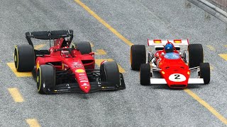 Ferrari F1 2022 vs Ferrari F1 1971  Monaco 1966 [upl. by Luther947]