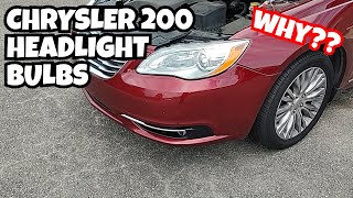 2013 Chrysler 200 headlight bulb replacement [upl. by Gorlin]