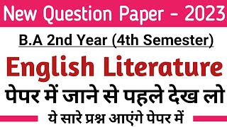 English ba 4th semester important questions  ba 2nd year 4th semester english paper [upl. by Herzog282]