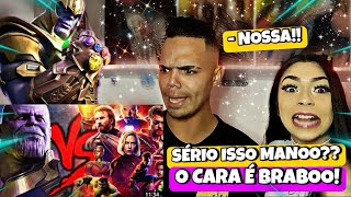 React • Vingadores VS Thanos  Duelo de Titãs  7 Minutoz [upl. by Llirrehs]