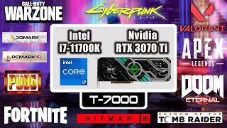 i711700K  RTX 3070 Ti tested on 11 Games  PCMARK10 and 3DMARK  T7000 Gaming PC [upl. by Batista294]