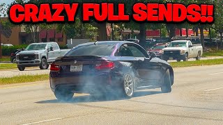 MODIFIED CARS GO CRAZY LEAVING CAR SHOW Burnouts Drifting Full Sends etc [upl. by Lavella196]