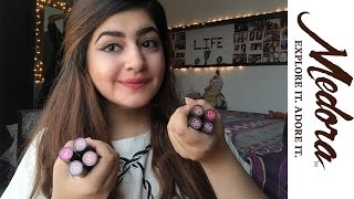 Affordable Makeup  Medora Lipsticks Swatches amp Review  Pakistani Drugstore Makeup [upl. by Adnalue]