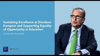 Tony Yoseloff Sustaining Excellence at Davidson Kempner and Supporting Equality in Education [upl. by Andromede]