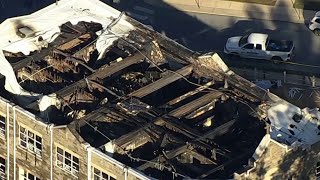 Daylight shows damage done by fire that gutted Delco Catholic school [upl. by Witcher186]