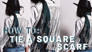 HOW TO TIE SQUARE SCARF  LEXICON OF STYLE [upl. by Notgnimer]