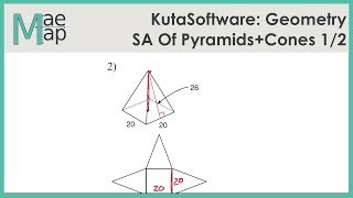 KutaSoftware Geometry Surface Area Of Pyramids And Cones Part 1 [upl. by Sahpec]