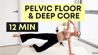 12 MIN daily routine for DEEP CORE amp PELVIC FLOOR Pilates home workout [upl. by Reklaw]