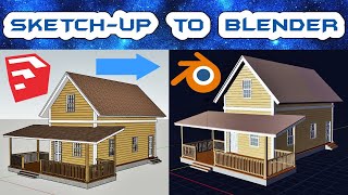 How to convert SketchUp file to BLENDER 3D object  Blender Tutorial [upl. by Kathlene37]