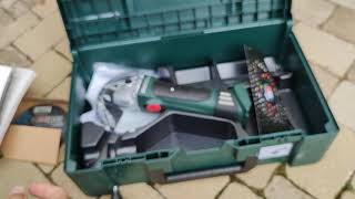 Unpacking  unboxing cordless angle grinder 150mm Metabo W 18 LTX 150 Quick 600404840 [upl. by Gelhar]