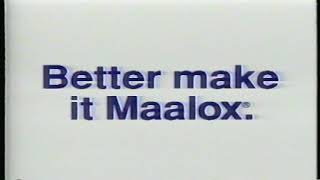 Extra Strength Maalox Plus 1992 Commercial [upl. by Rolan]