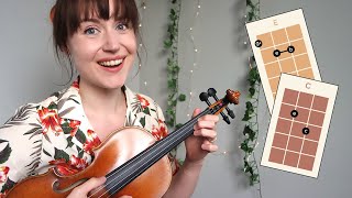 How to strum chords on your violin  TUTORIAL with printable chord poster [upl. by Jacquenette]