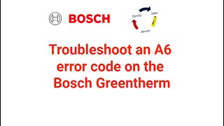 Troubleshoot an A6 error code on the Bosch Greentherm [upl. by Laurena191]