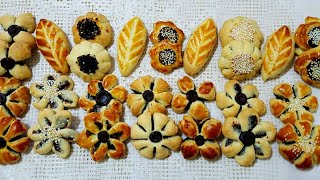 كعك يمني بالتمر بتشكيلات يدويه سهله، روعه للأعياد والمناسبات Biscuits Stuffed with Dates [upl. by Ellenij]