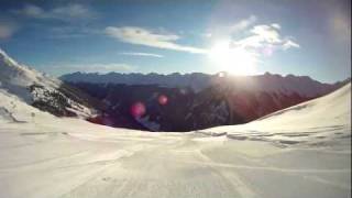 GoPro HD Skiing top to bottom with small crash [upl. by Aisereht]