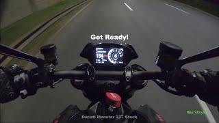 Ducati Monster 937 Top Speed 1st attempt [upl. by Labaw]