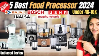 5 Best Food Processor in India 2024  Bajaj  Usha  Morphy Richards  Bosch  Inalsa Food Processor [upl. by Llertnov]