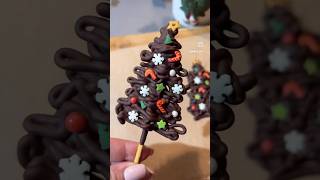 Sapin en chocolat et Mikado 🎄  noel recette recipe christmasrecipe christmas recettefacile [upl. by Nyladgam527]