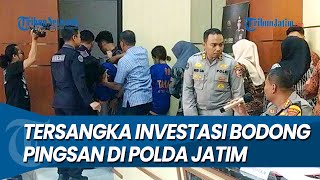 DRAMA Tersangka Investasi Bodong CV Cuan Group Pingsan di Polda Jatim [upl. by Ginevra]