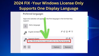 ✅2024 FIX Your Windows License Only Supports One Display Language [upl. by Asilahs]