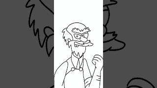 Let’s Draw Groundskeeper Willie  The Simpsons shorts [upl. by Acey766]