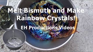 Melt Bismuth and Make RAINBOW Colored SQUARE Crystals Full HD Video [upl. by Arayt]