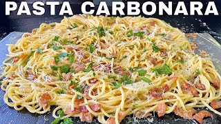 Pasta Carbonara in Under 10 Minutes  Blackstone Griddle [upl. by Biernat716]