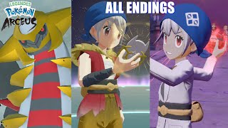 Pokemon Legends Arceus ALL ENDINGS Normal Ending True Ending amp Secret Ending [upl. by Leiuqeze]