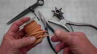 Leather lacing How to do the Whip Stitch [upl. by Nosyt]