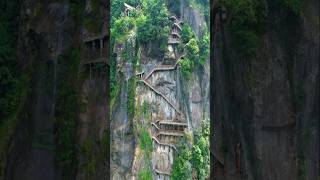 The cliff plank road of Wugong Mountain in Pingxiang Jiangxi China中国江西江西萍乡武功山的绝壁栈道 [upl. by Meerak]