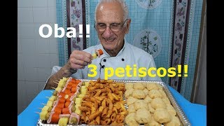 3 PETISCOS RÁPIDOS E FÁCEIS PARA QUALQUER OCASIÃO [upl. by Lemaceon]