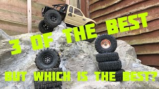 Proline Hyrax vs Jconcepts Rupture vs RC4WD Mudslingers [upl. by Christabella]