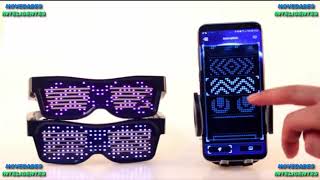 NOVEDADES INTELIGENTES LENTES GAFAS LED BLUETOOTH PROGRAMABLES PARA FIESTAS RAVE PARTY [upl. by Nannahs]