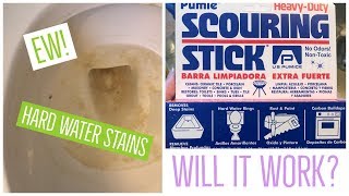 Deep Cleaning Toilet  Scouring Stick for Hard Water Stains [upl. by Nauqel]