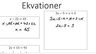 Matematik 1abc Ekvationer [upl. by Cioban641]