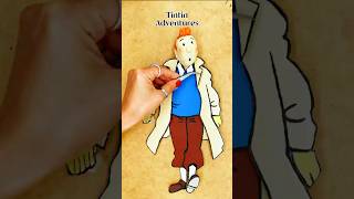 Cardboard Tintin tintin sustainableart artandcraft asmr stopmotion diy hamdmade shorts [upl. by Nepean794]