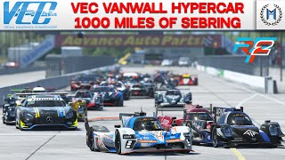 rFactor 2 Online Virtual Endurance Championship  1000 Miles of Sebring in Vanwall LMH [upl. by Prakash]