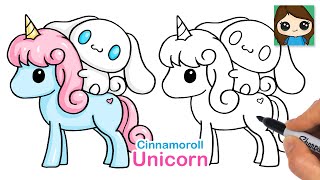 How to Draw Cinnamoroll Riding a Unicorn [upl. by Delp]