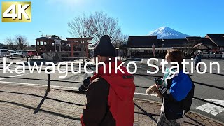 冬の朝の河口湖駅を散歩 Walk around Kawaguchiko Station on a winter morning【4K】【Onecut Video】【December 2022】 [upl. by Gilligan]