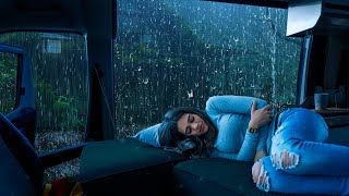 Bruit de pluie pour dormir et détendre lesprit  Pluie et orages sur voiture la nuit  ASMR [upl. by Ailat]