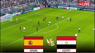 🔴LIVE  SPAIN vs EGYPT I 2024 FOOTBALL FULL MATCH LIVE STREAMING I eFOOTBALL PES 21 GAMEPLAY [upl. by Einnok]