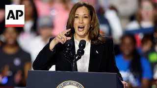 Harris says she and Trump owe it to the voters to have another debate [upl. by Antipas]