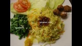 Friedrice in balinese curry gebakken rijst in balisaus met kouseband en tahoe vegetarisch [upl. by Atelahs]