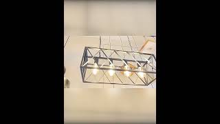 Industrial Kitchen Island Pendant Light Rectangular Retro Country Style 4 Light Pendant Light [upl. by Aisac]